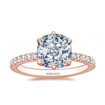 Aleah Six Prong Pave Engagement Ring