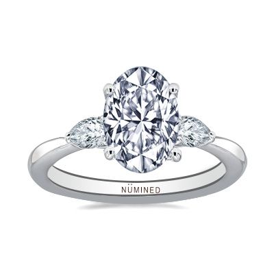 Ameera Pear Three Stone Engagement Ring