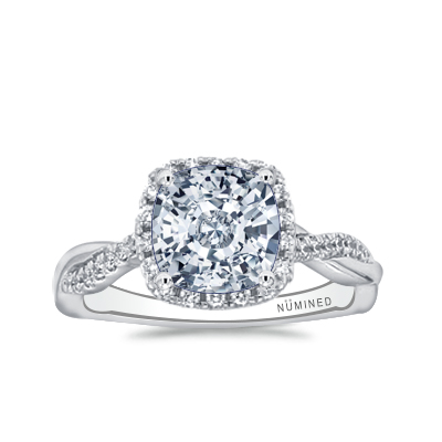 Teharie Halo Pave Twist Open Gallery Engagement Ring