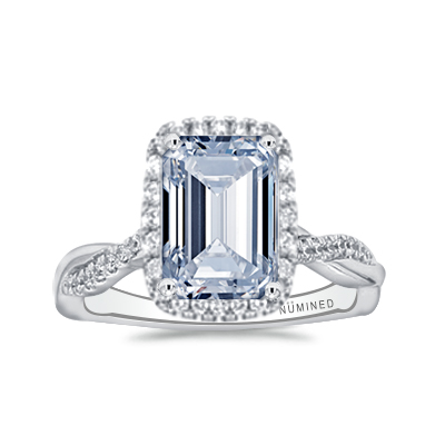 Teharie Halo Pave Twist Open Gallery Engagement Ring