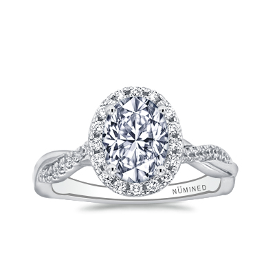 Teharie Halo Pave Twist Open Gallery Engagement Ring