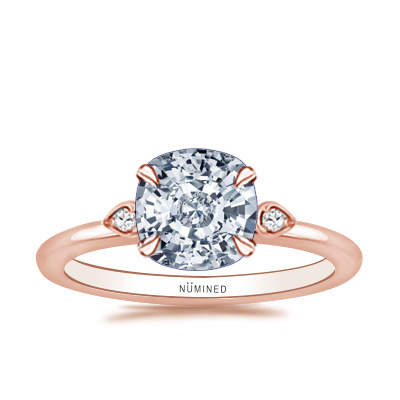 Jane Floating Profile Diamond Accent Engagement Ring