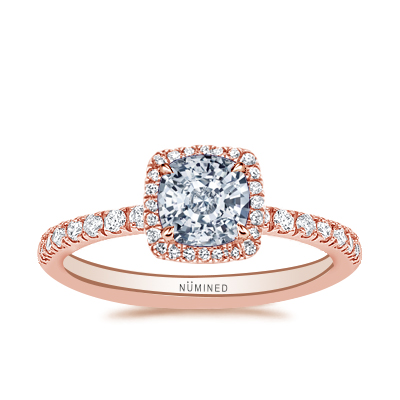 Reese Cushion Shaped Halo Open Gallery Pave Engagement Ring