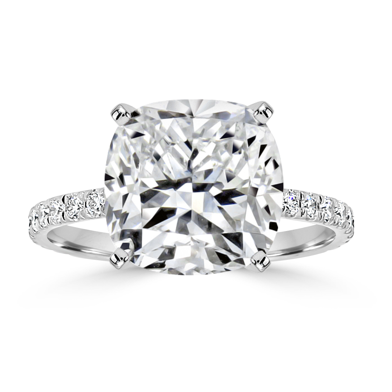 Katrina Double Hidden Halo French Pave Floating Profile Engagement Ring