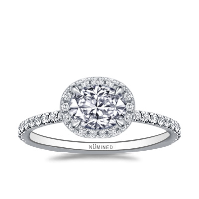 Blair East West Halo Pave Open Gallery Engagement Ring