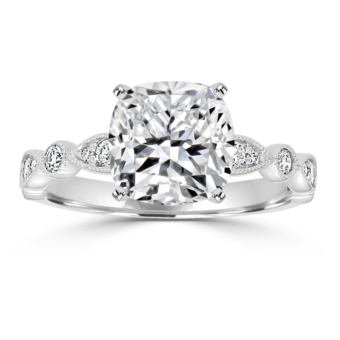 Julene Vintage Inspired Diamond Accent Engagement Ring