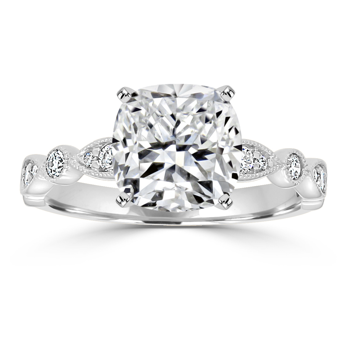 Julene Vintage Inspired Diamond Accent Engagement Ring