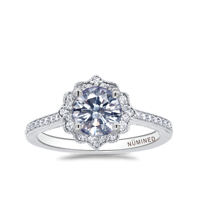 Daniela Vintage Inspired Halo Engagement Ring