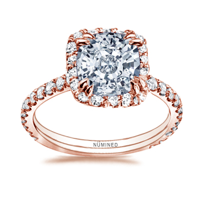 Madeleine French Pave Halo Engagement Ring