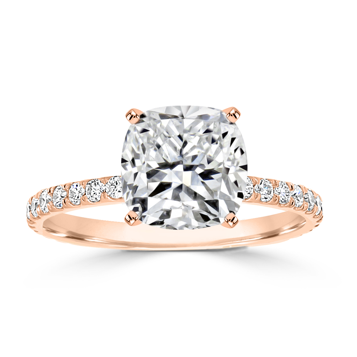 Hana Modern French Pave Engagement Ring