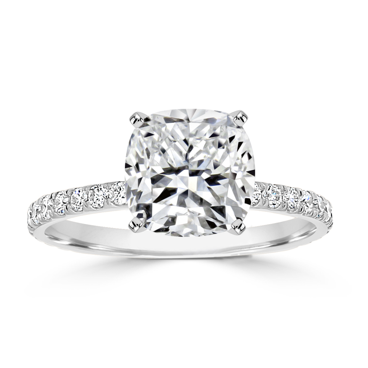 Hana Modern French Pave Engagement Ring