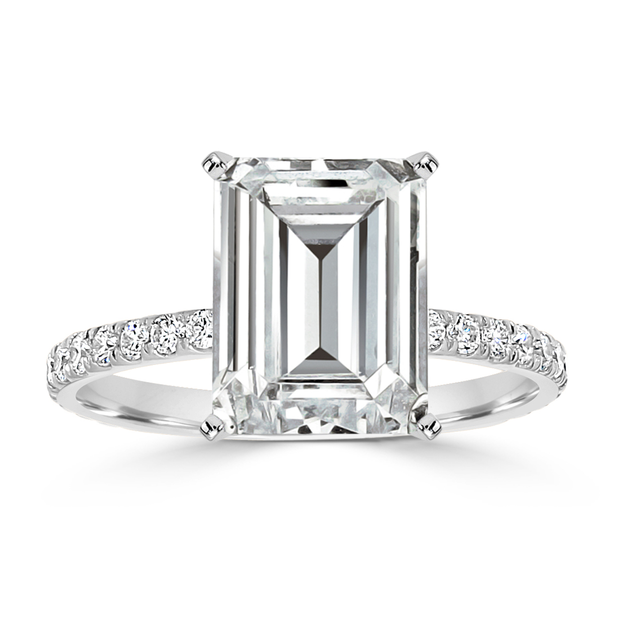 Hana Modern French Pave Engagement Ring