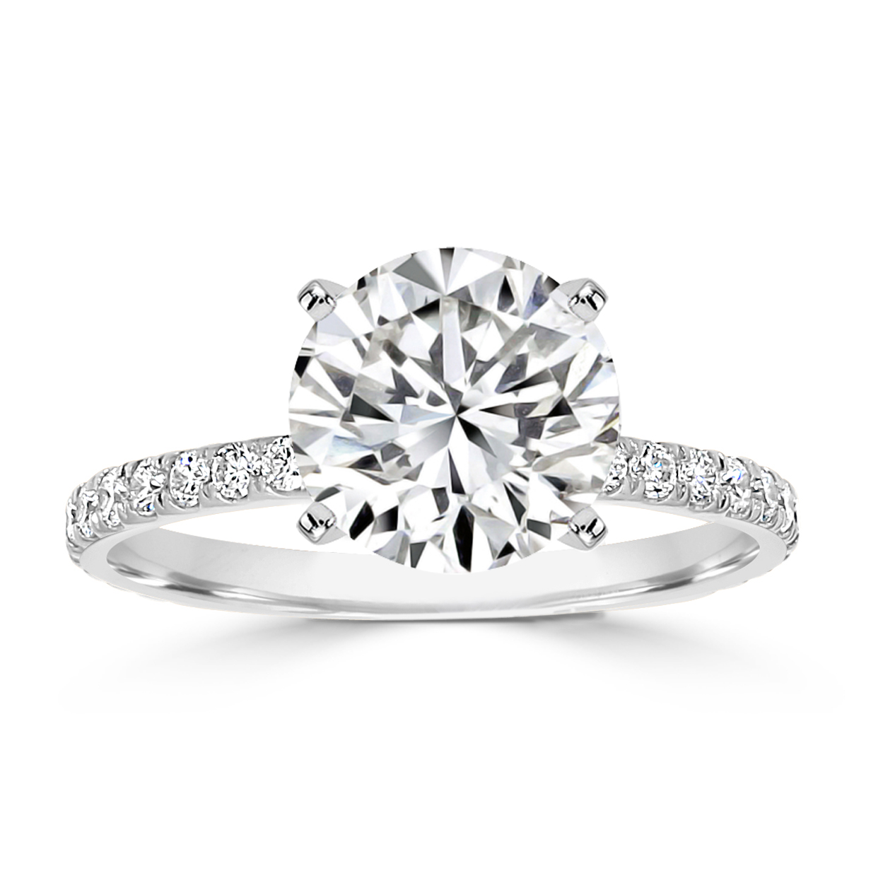 Hana Modern French Pave Engagement Ring