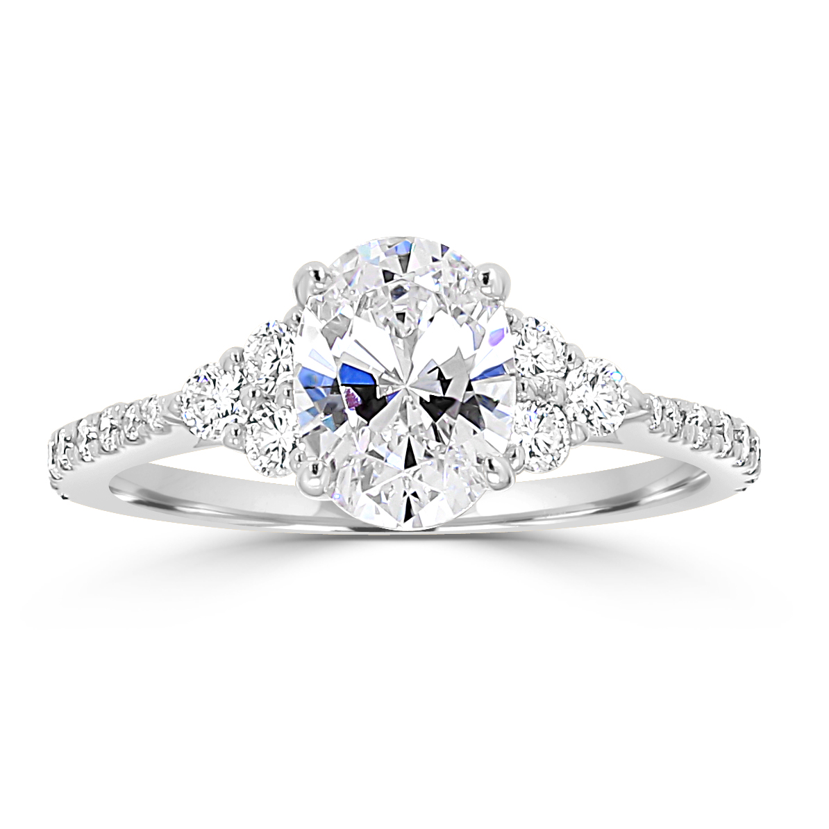 Maisy Diamond Accented French Pave Engagement Ring