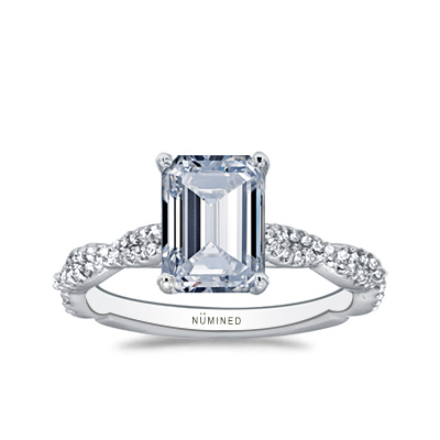 Lorie Cathedral Pave Twist Engagement Ring