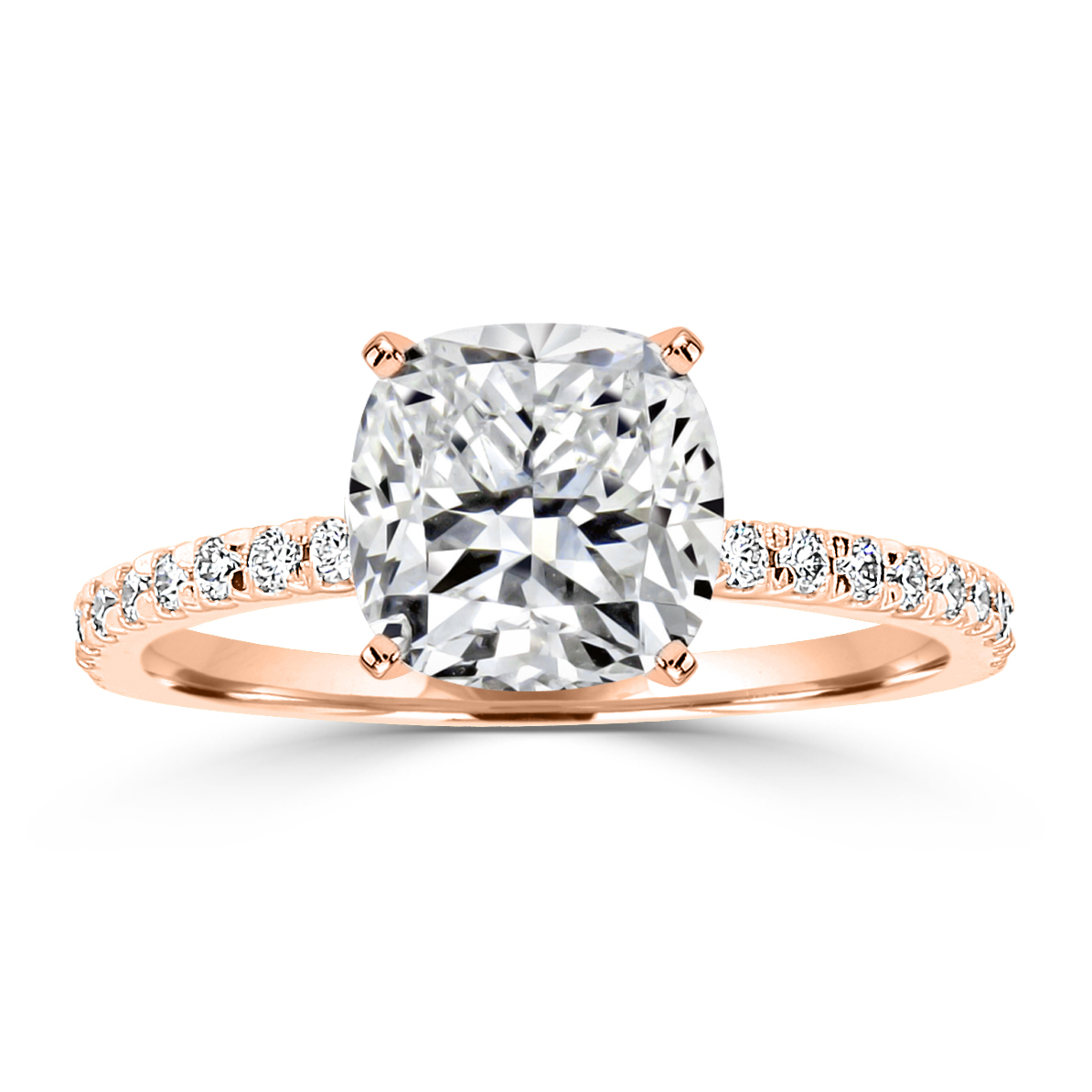 Priyah Pave Crossover Profile Engagement Ring