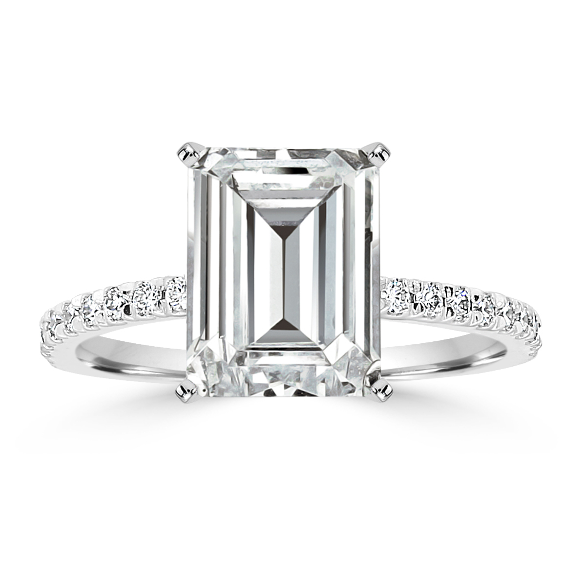 Priyah Pave Crossover Profile Engagement Ring