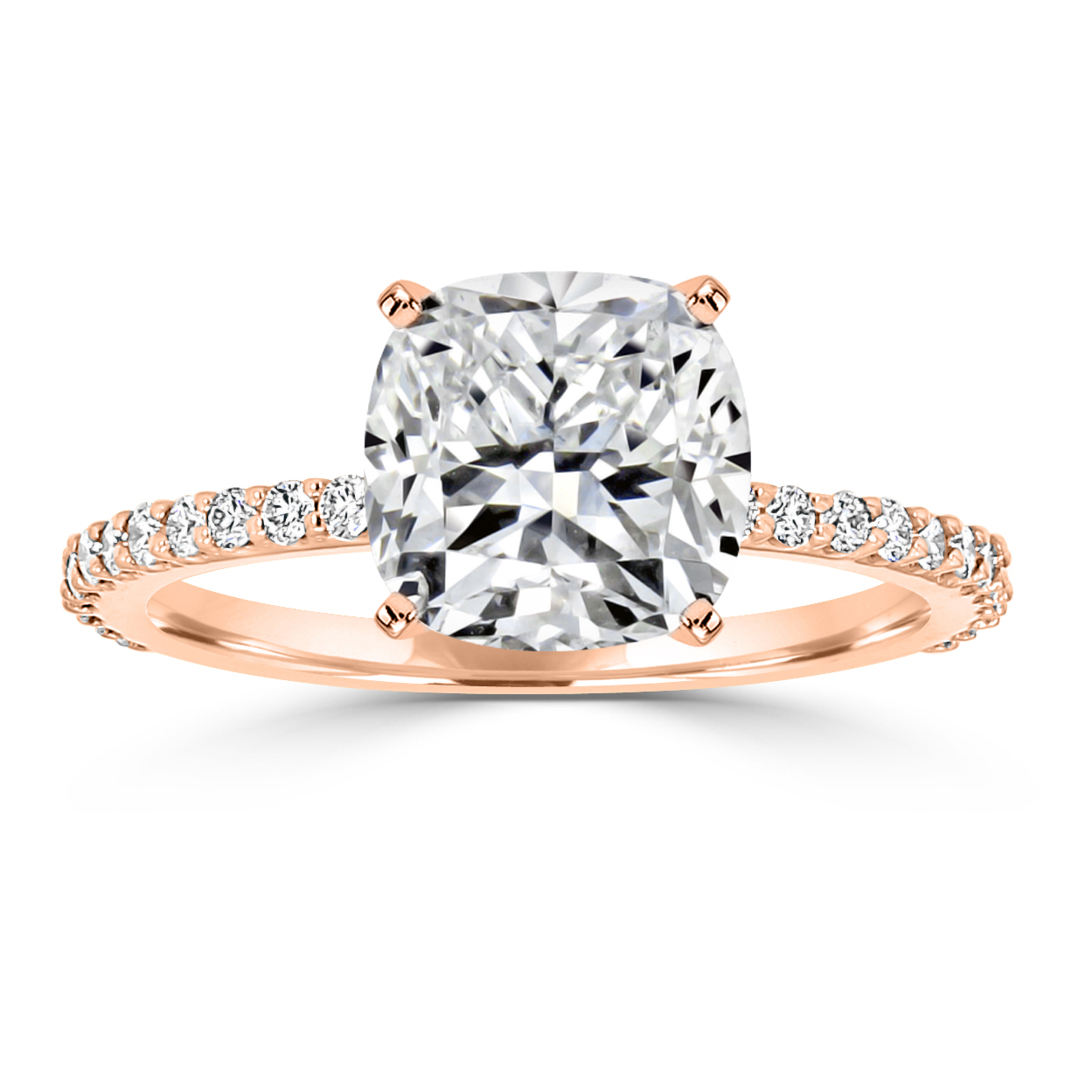 Harlie Scalloped Pave Diamond Collar Engagement Ring